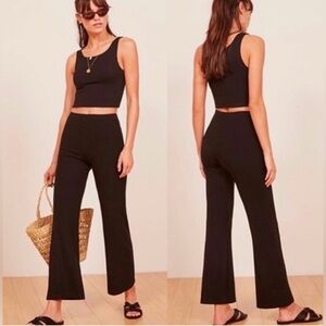 Reformation black ribbed leggings size small